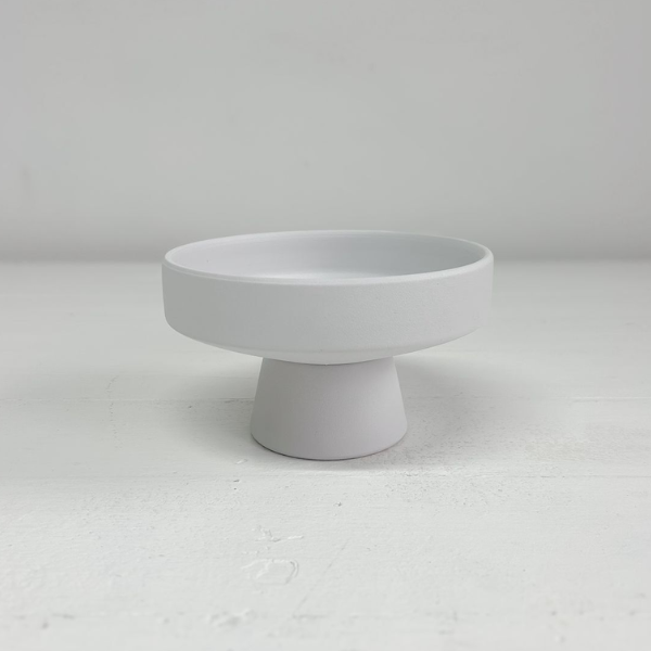Wabi Sabi Footed Bowl Vase - White - 10cm x 17cm